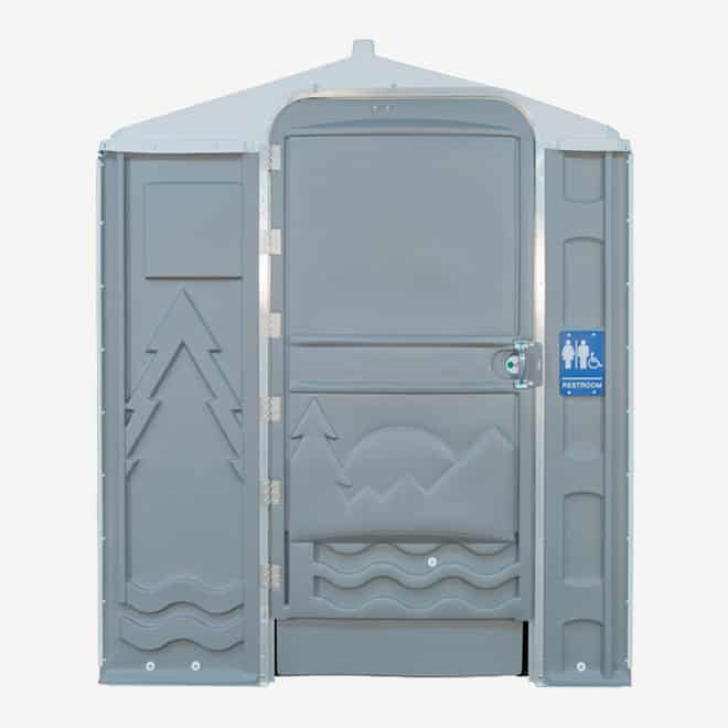 polyportables super senator portable toilet front view